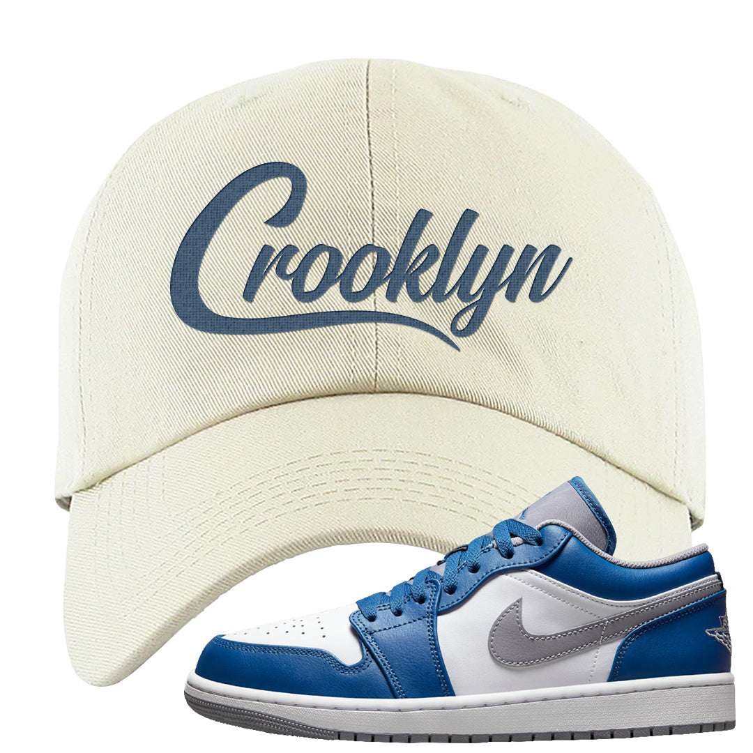 True Blue Low 1s Dad Hat | Crooklyn, White