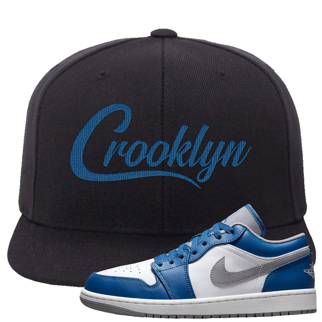 True Blue Low 1s Snapback Hat | Crooklyn, Black