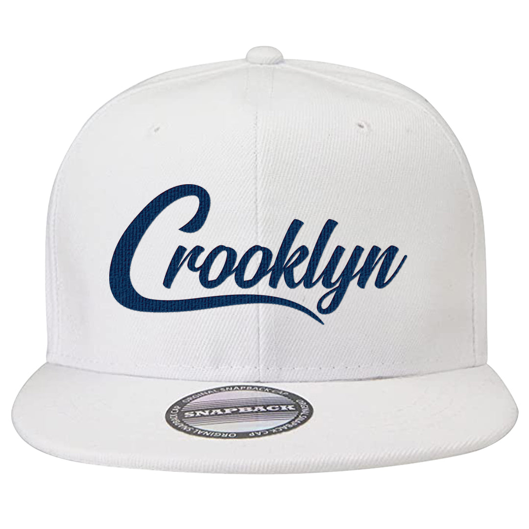 True Blue Low 1s Snapback Hat | Crooklyn, White