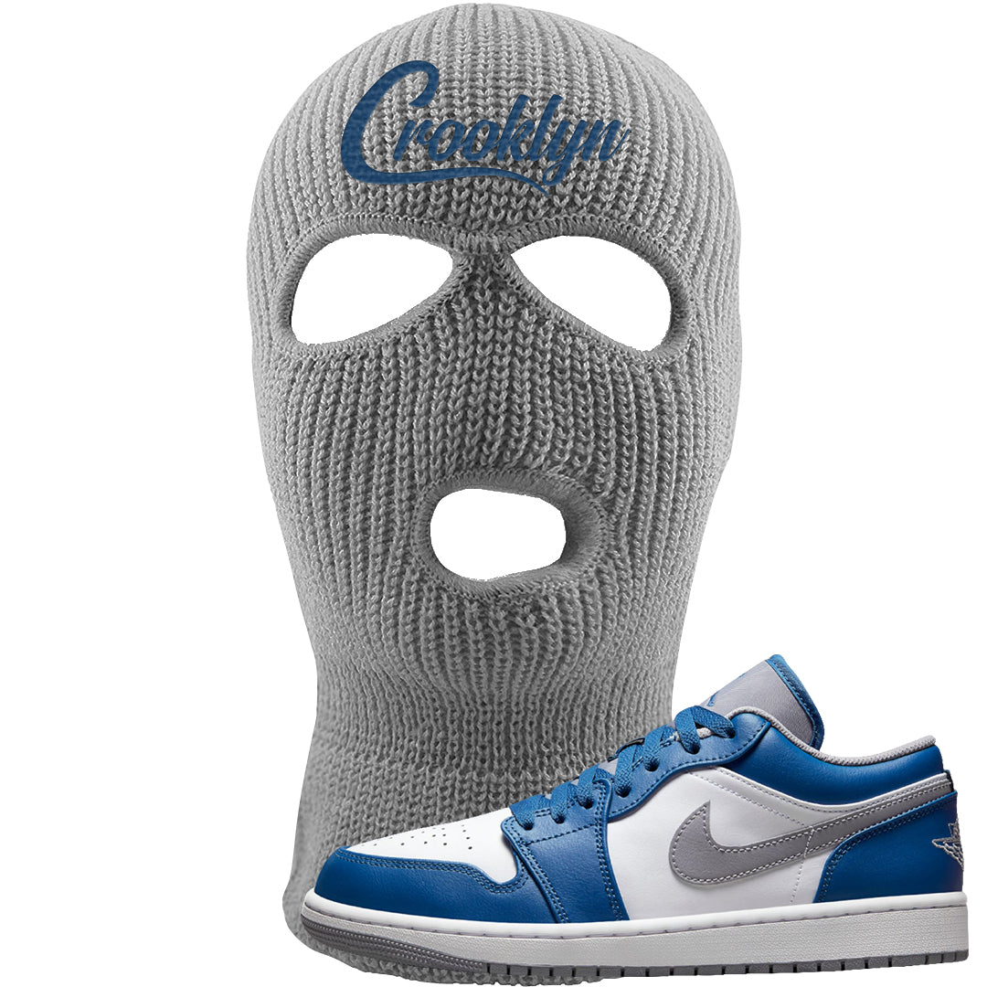 True Blue Low 1s Ski Mask | Crooklyn, Light Gray