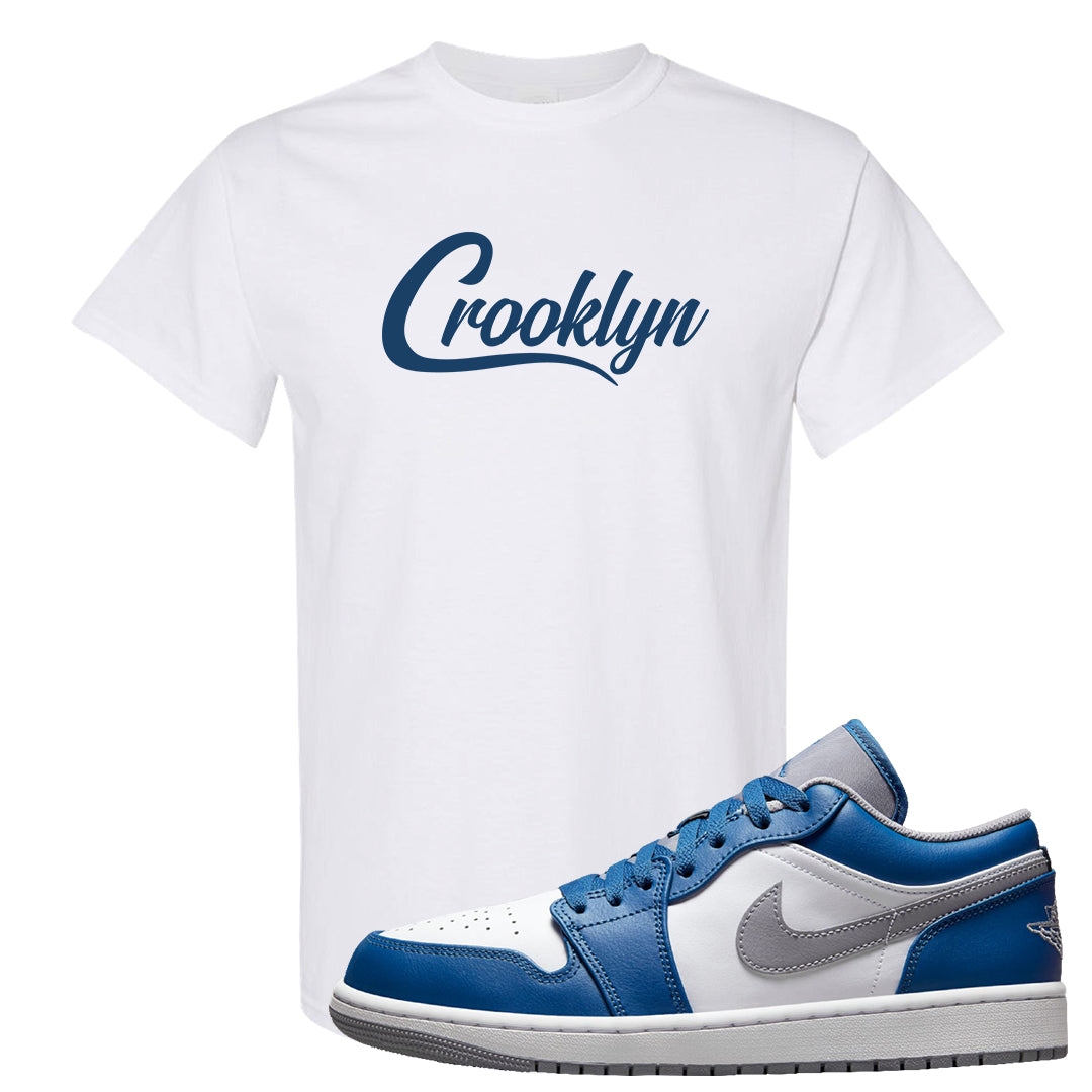True Blue Low 1s T Shirt | Crooklyn, White