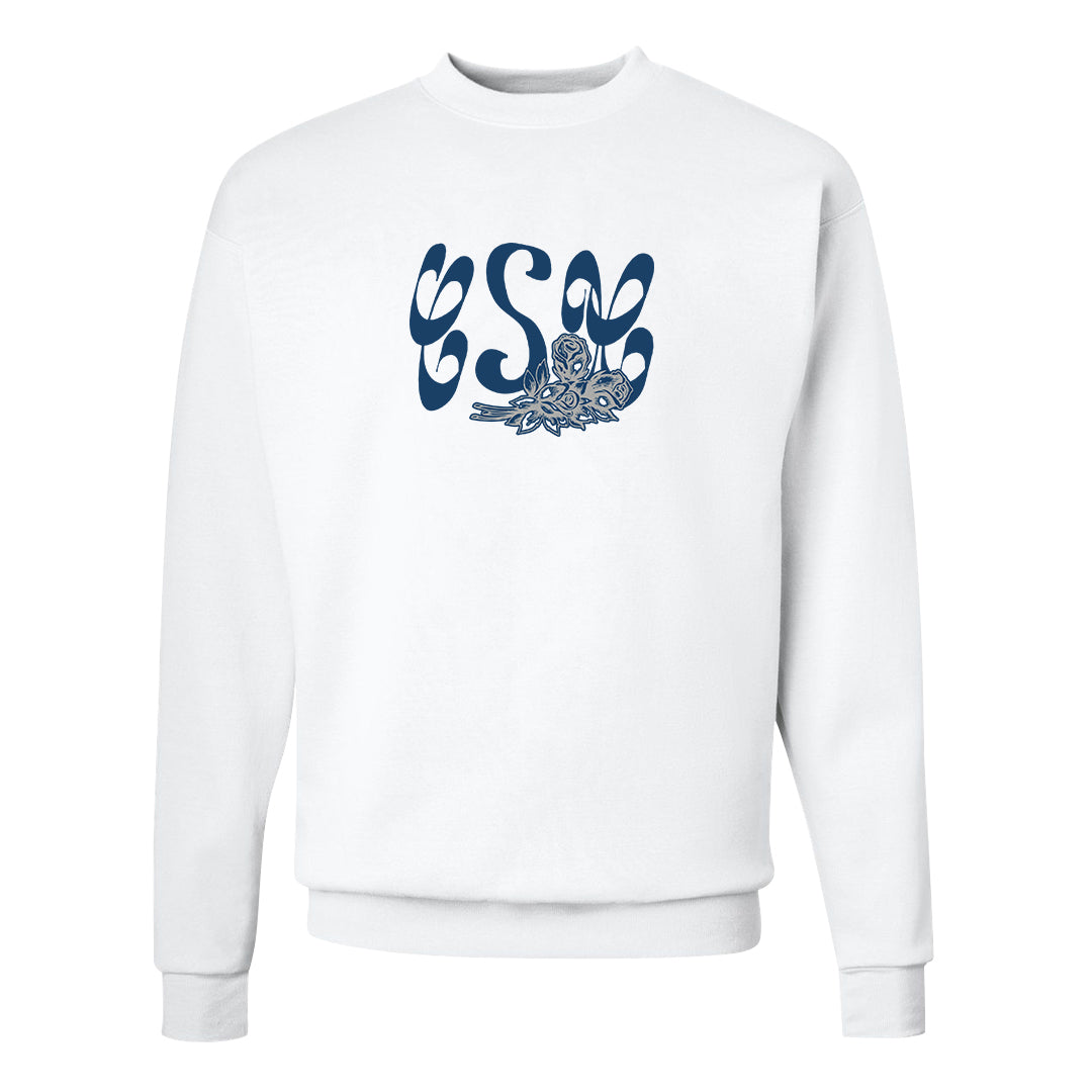 True Blue Low 1s Crewneck Sweatshirt | Certified Sneakerhead, White
