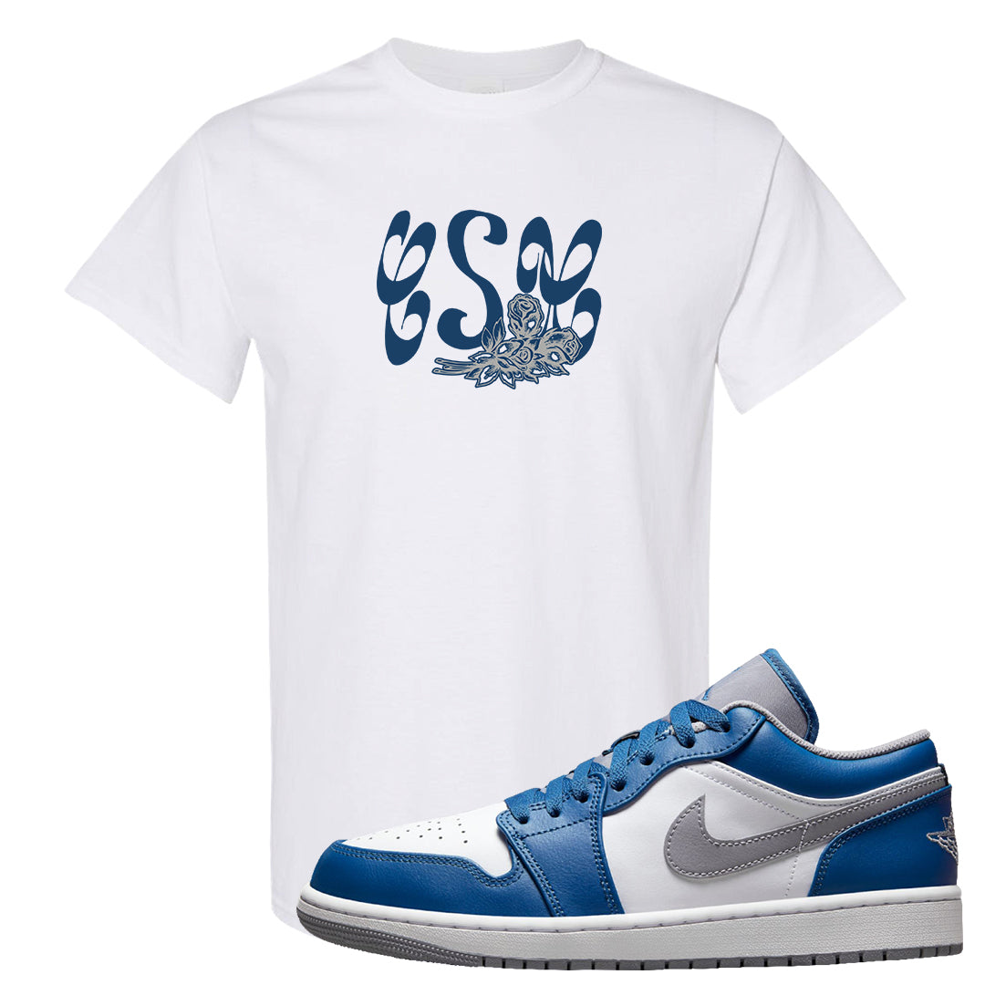 True Blue Low 1s T Shirt | Certified Sneakerhead, White
