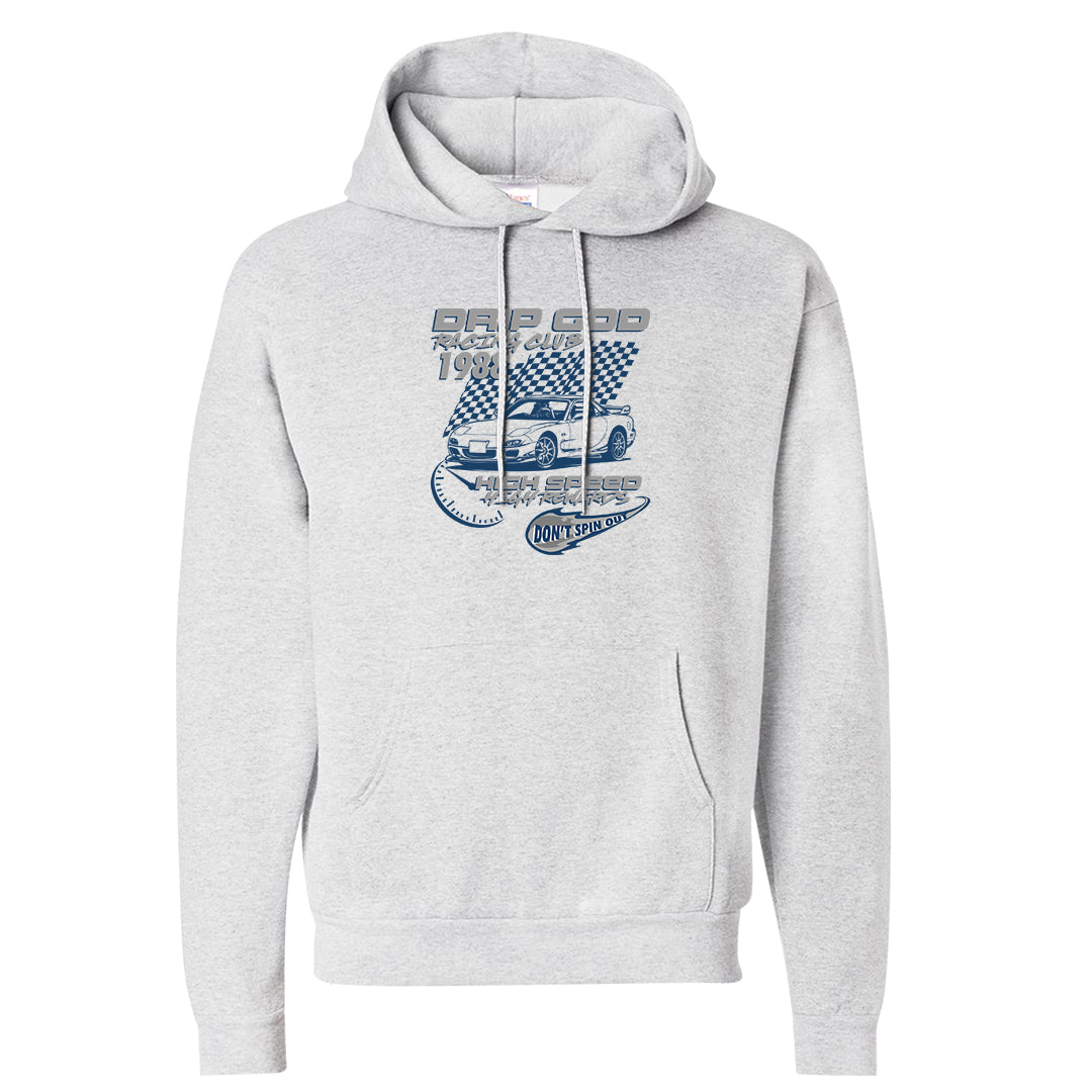 True Blue Low 1s Hoodie | Drip God Racing Club, Ash