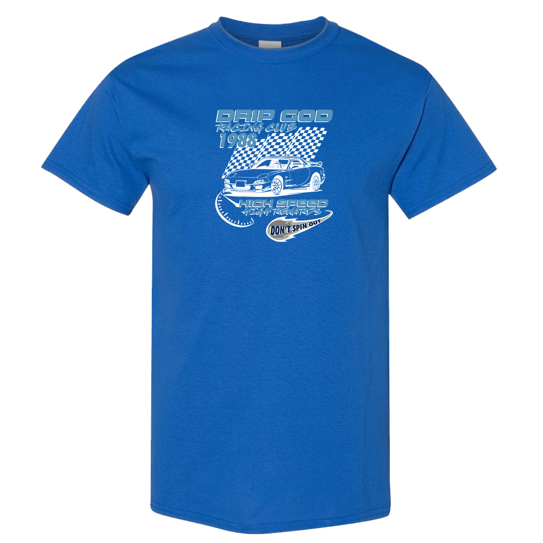 True Blue Low 1s T Shirt | Drip God Racing Club, Royal