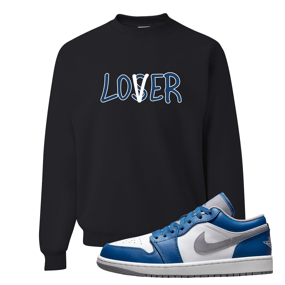 True Blue Low 1s Crewneck Sweatshirt | Lover, Black