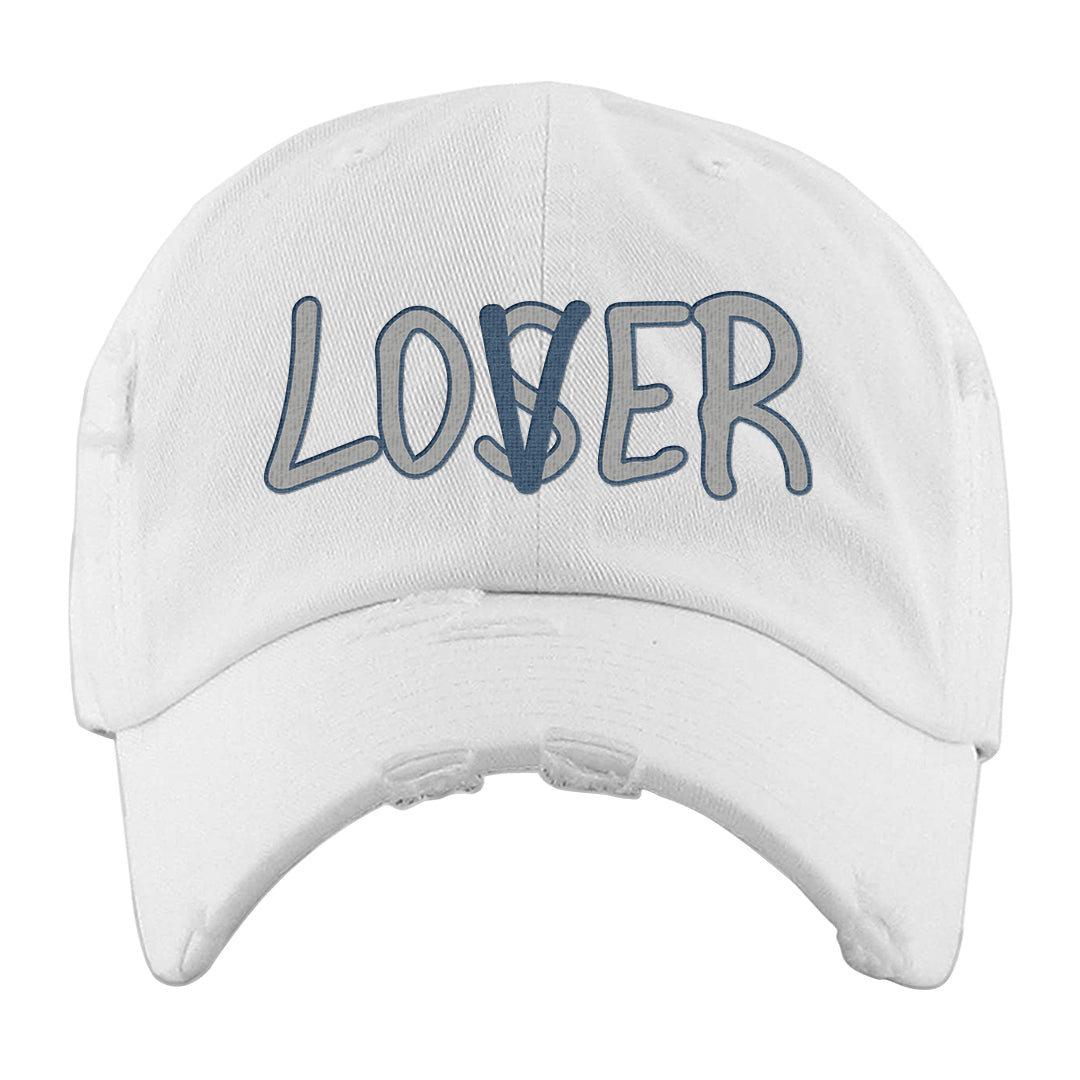 True Blue Low 1s Distressed Dad Hat | Lover, White