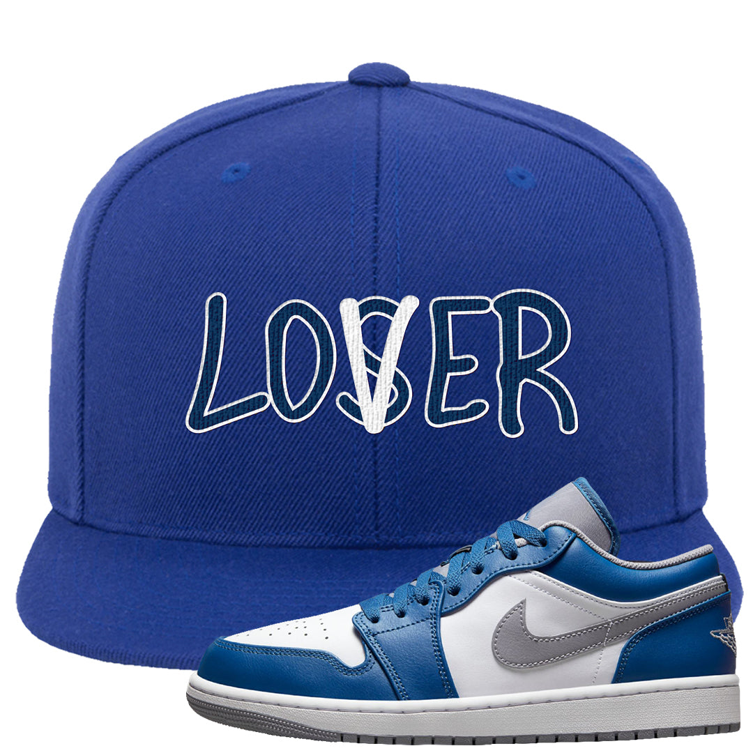True Blue Low 1s Snapback Hat | Lover, Royal