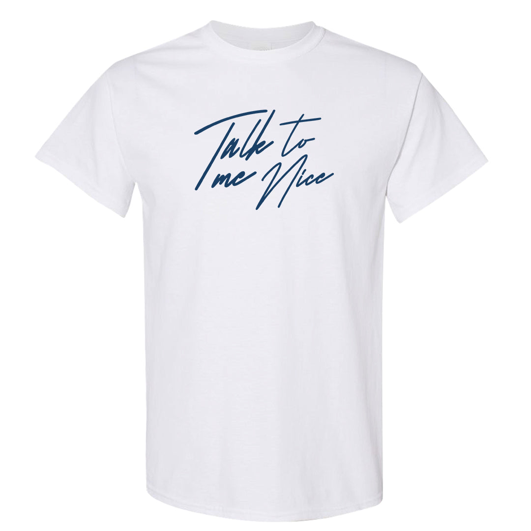 True Blue Low 1s T Shirt | Talk To Me Nice, White