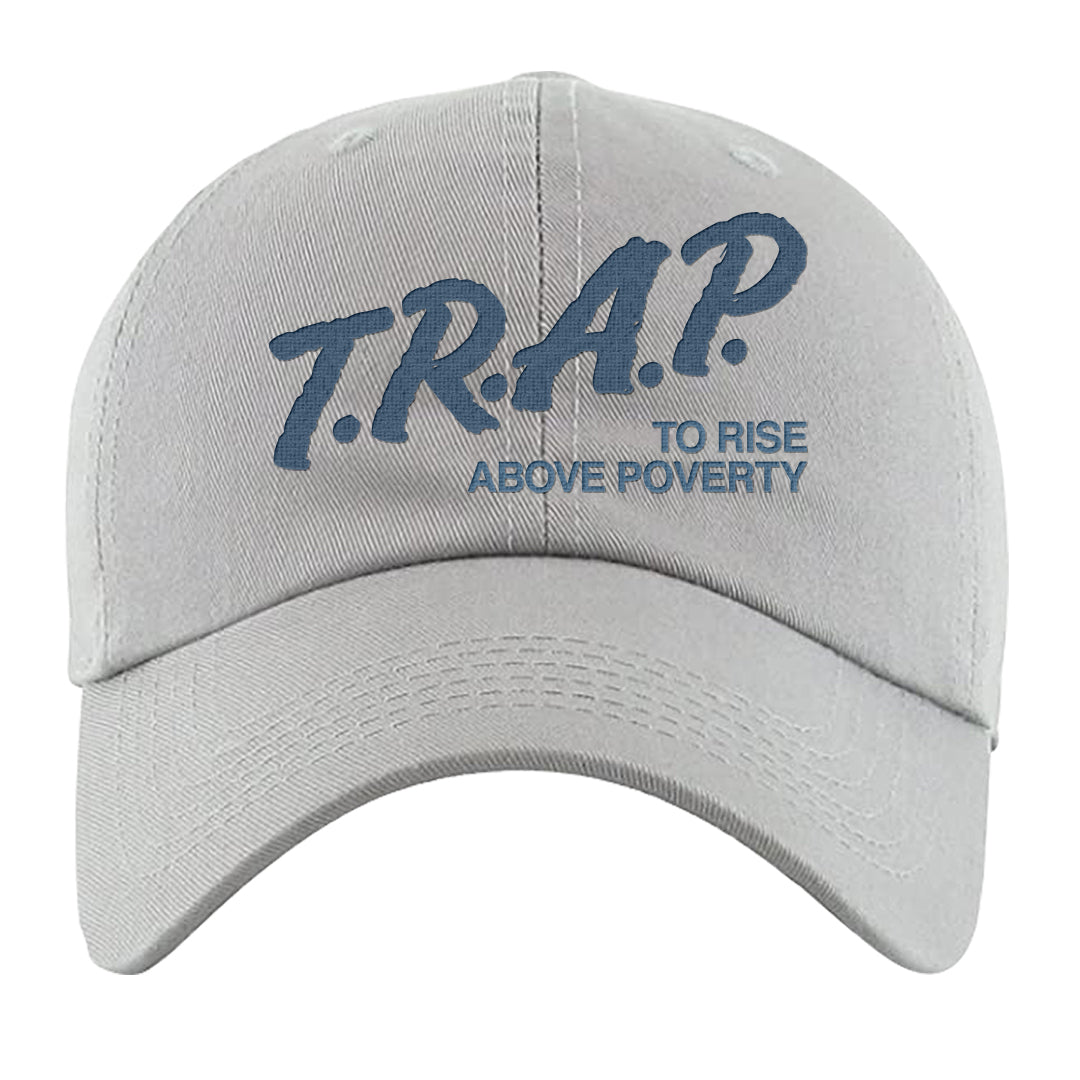 True Blue Low 1s Dad Hat | Trap To Rise Above Poverty, Light Gray