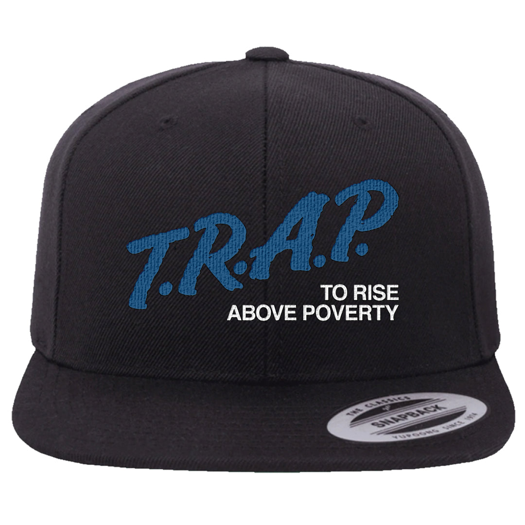 True Blue Low 1s Snapback Hat | Trap To Rise Above Poverty, Black