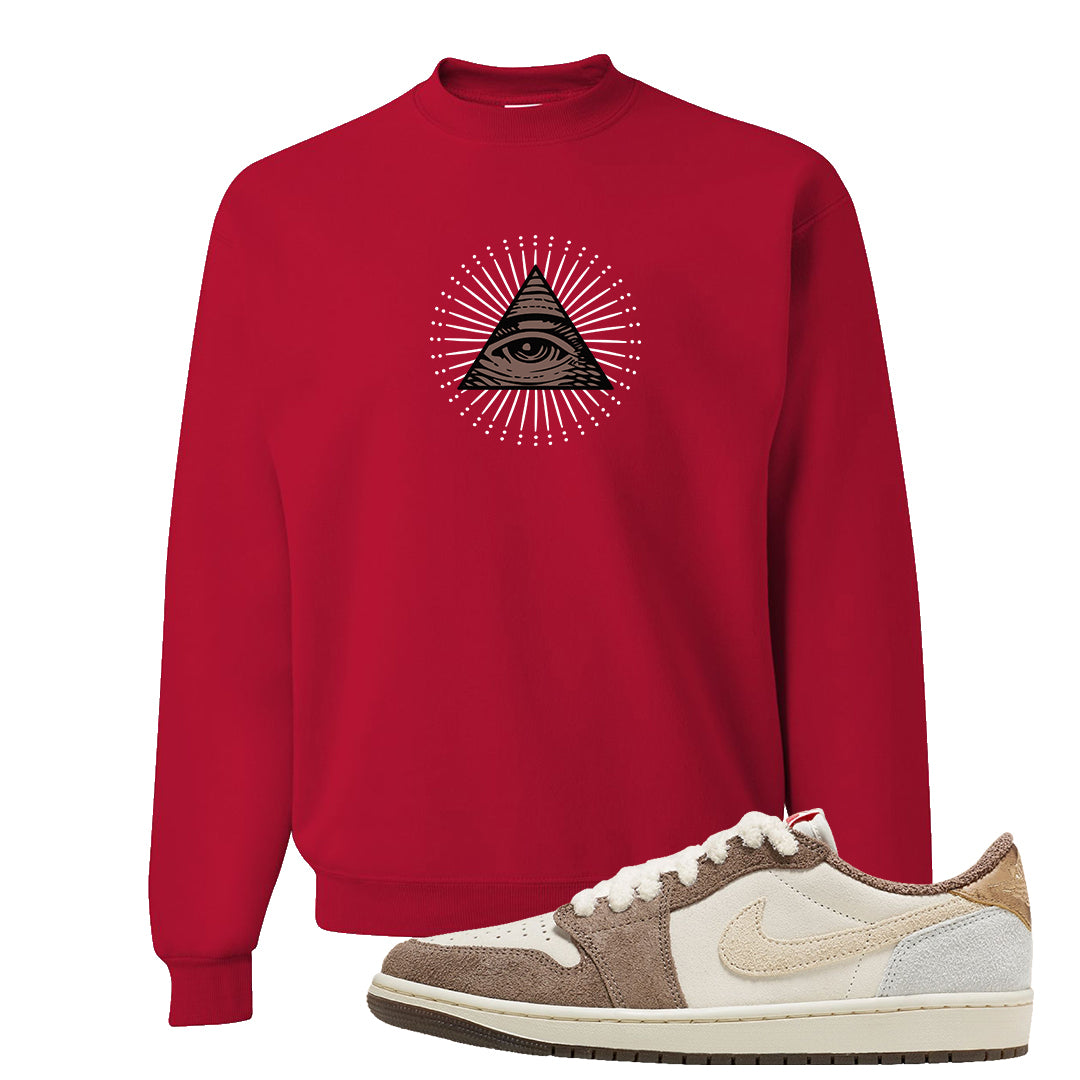 Year of the Rabbit Low 1s Crewneck Sweatshirt | All Seeing Eye, Red