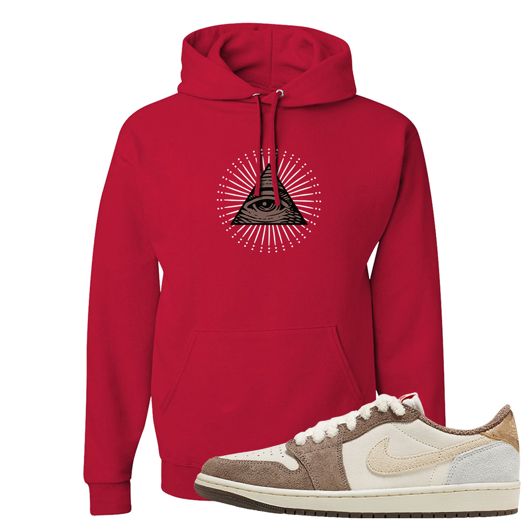 Year of the Rabbit Low 1s Hoodie | All Seeing Eye, Red