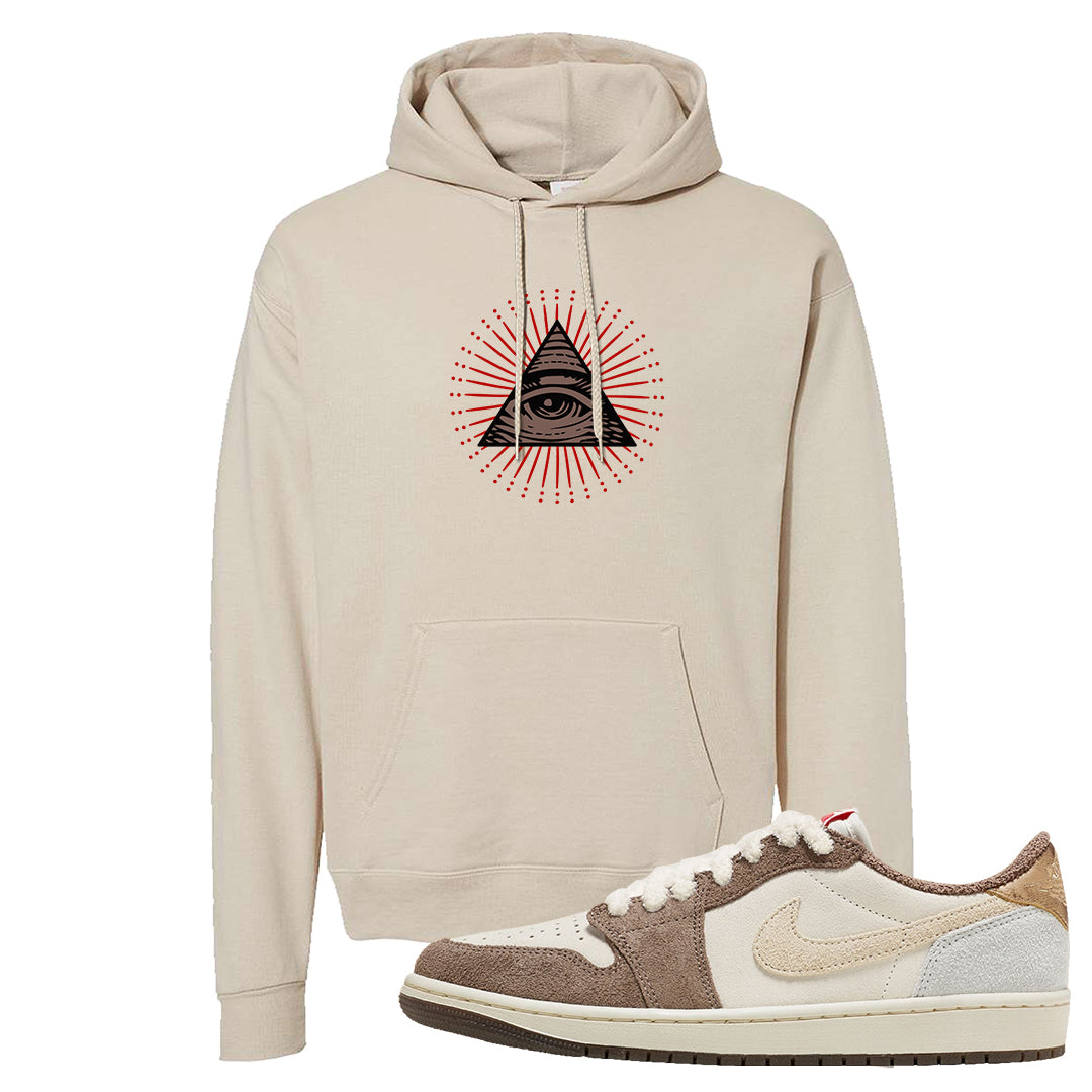 Year of the Rabbit Low 1s Hoodie | All Seeing Eye, Sand