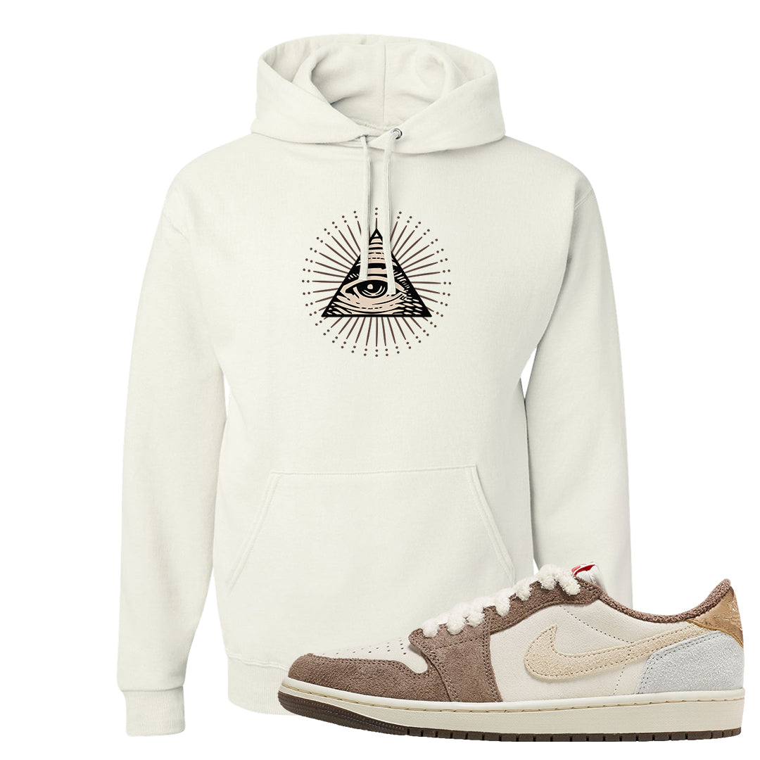 Year of the Rabbit Low 1s Hoodie | All Seeing Eye, White