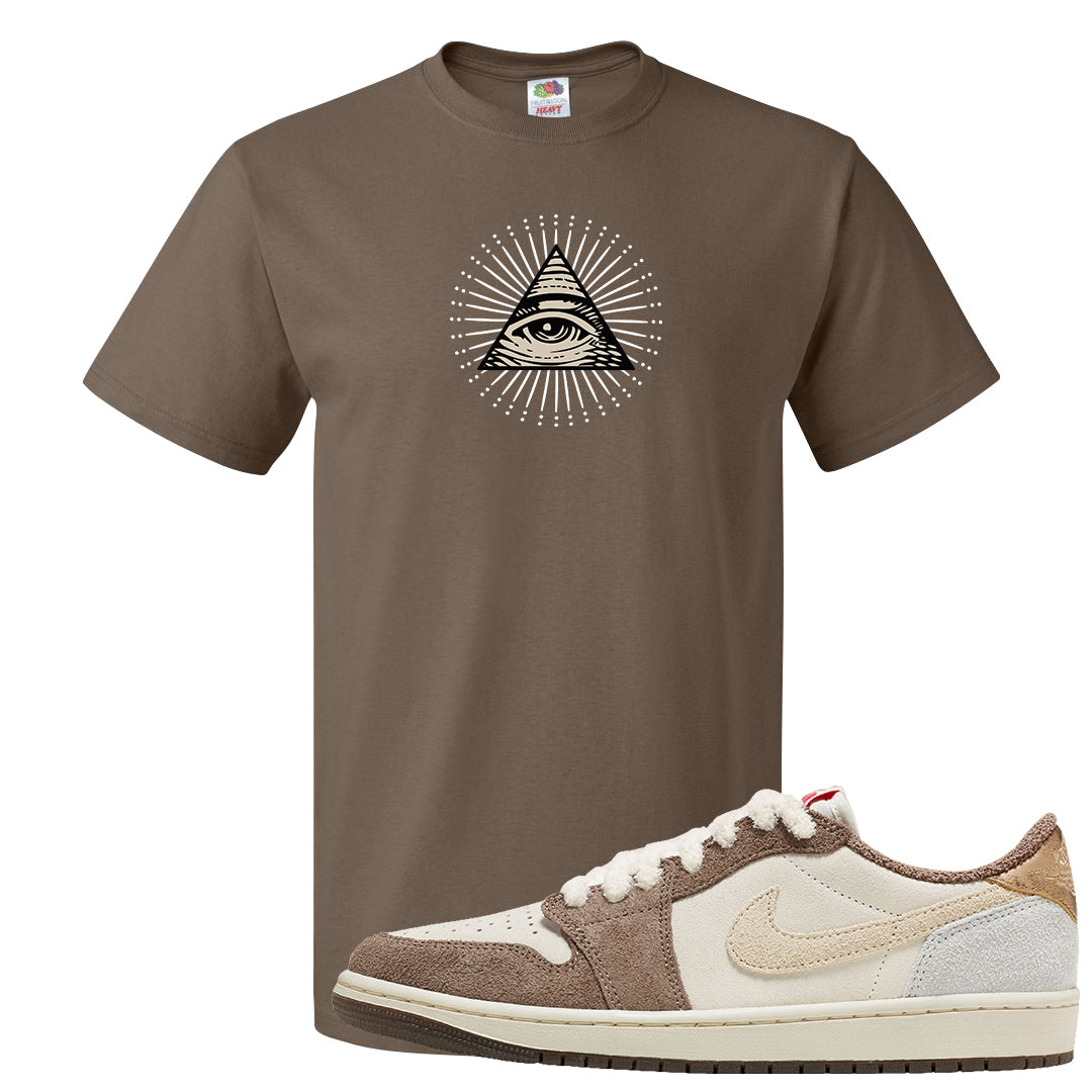 Year of the Rabbit Low 1s T Shirt | All Seeing Eye, Chocolate
