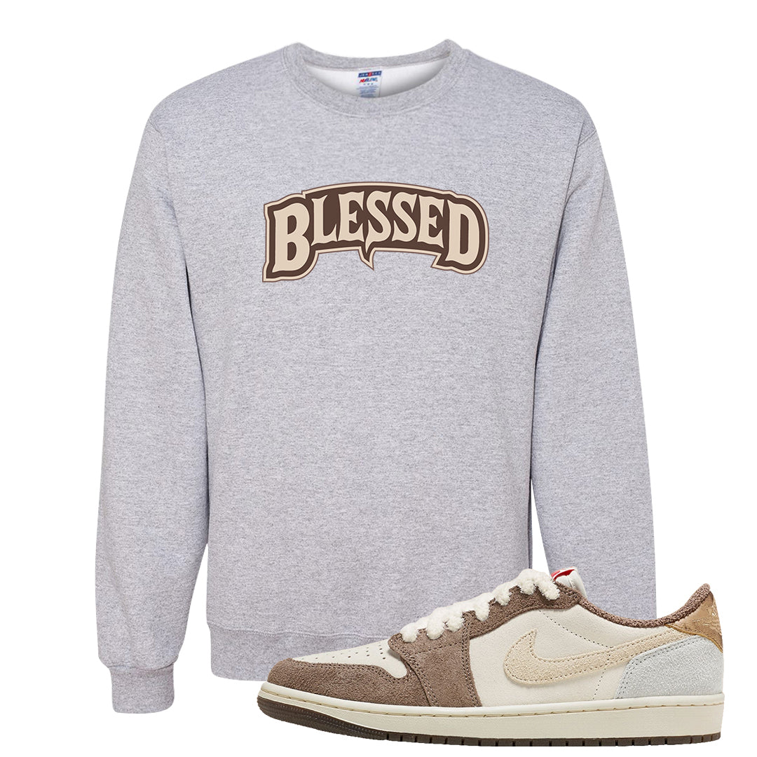 Year of the Rabbit Low 1s Crewneck Sweatshirt | Blessed Arch, Ash