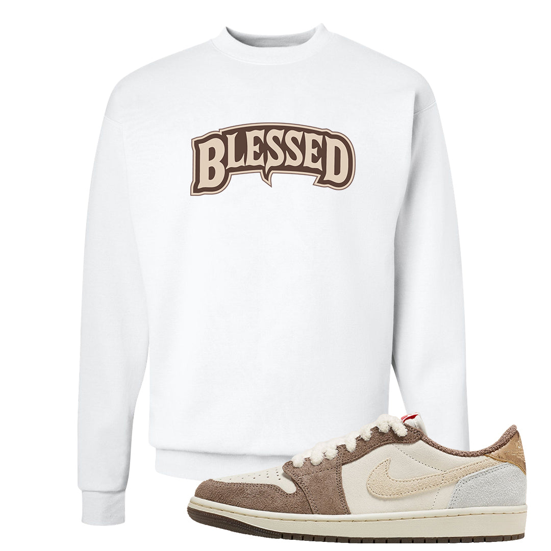 Year of the Rabbit Low 1s Crewneck Sweatshirt | Blessed Arch, White