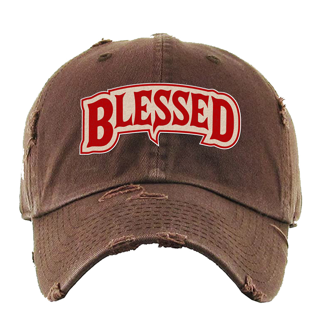 Year of the Rabbit Low 1s Distressed Dad Hat | Blessed Arch, Brown