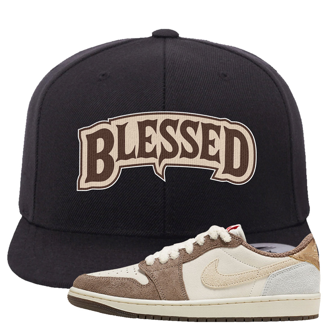 Year of the Rabbit Low 1s Snapback Hat | Blessed Arch, Black