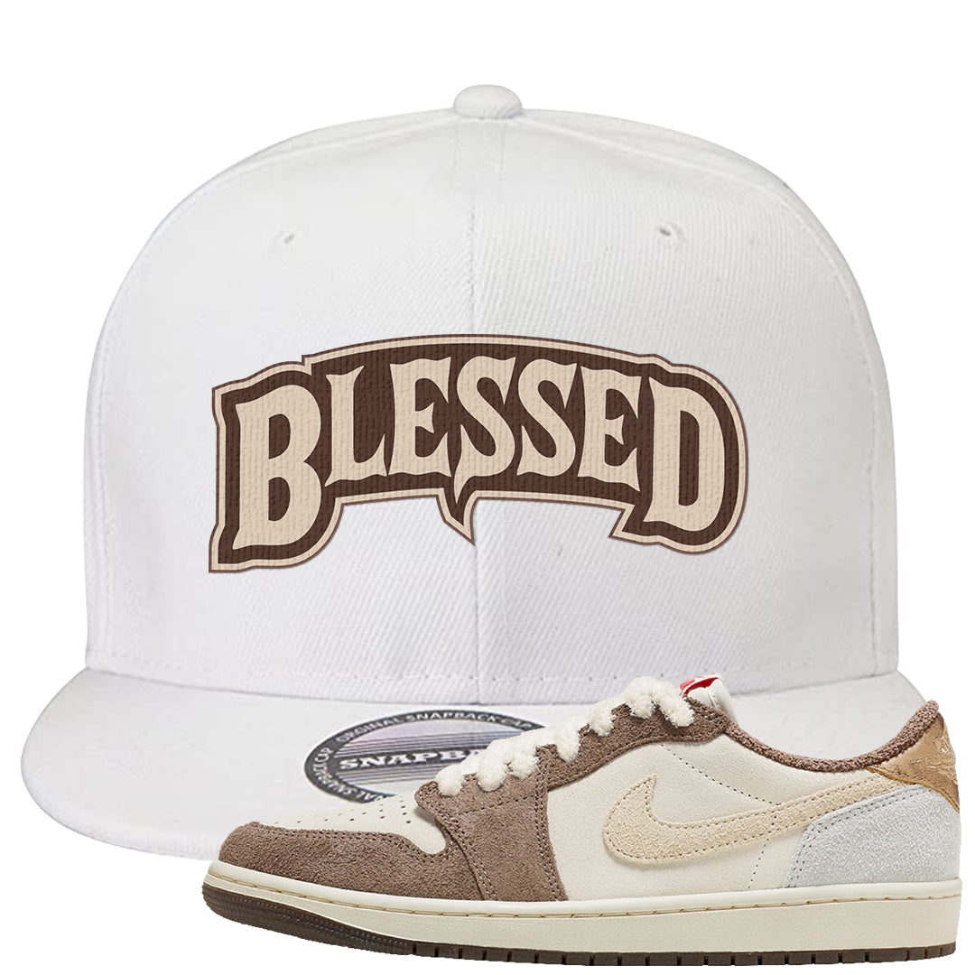 Year of the Rabbit Low 1s Snapback Hat | Blessed Arch, White