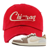Year of the Rabbit Low 1s Distressed Dad Hat | Chiraq, Red