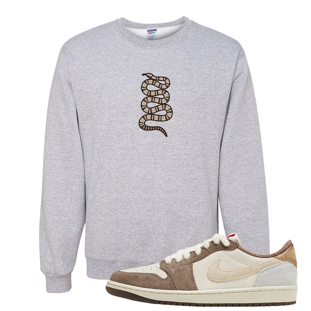 Year of the Rabbit Low 1s Crewneck Sweatshirt | Coiled Snake, Ash