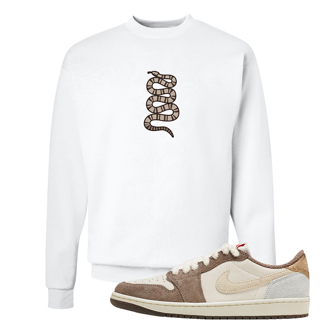 Year of the Rabbit Low 1s Crewneck Sweatshirt | Coiled Snake, White