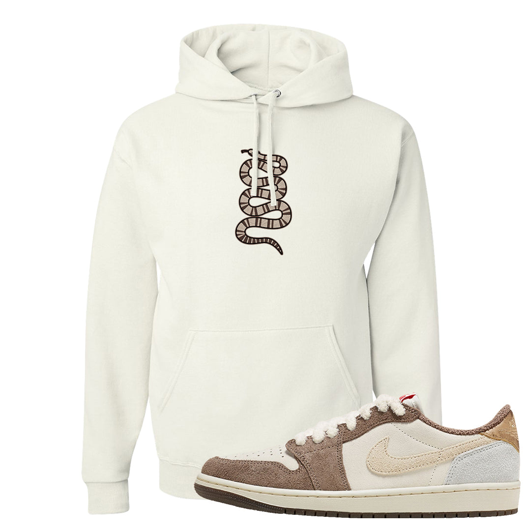 Year of the Rabbit Low 1s Hoodie | Coiled Snake, White