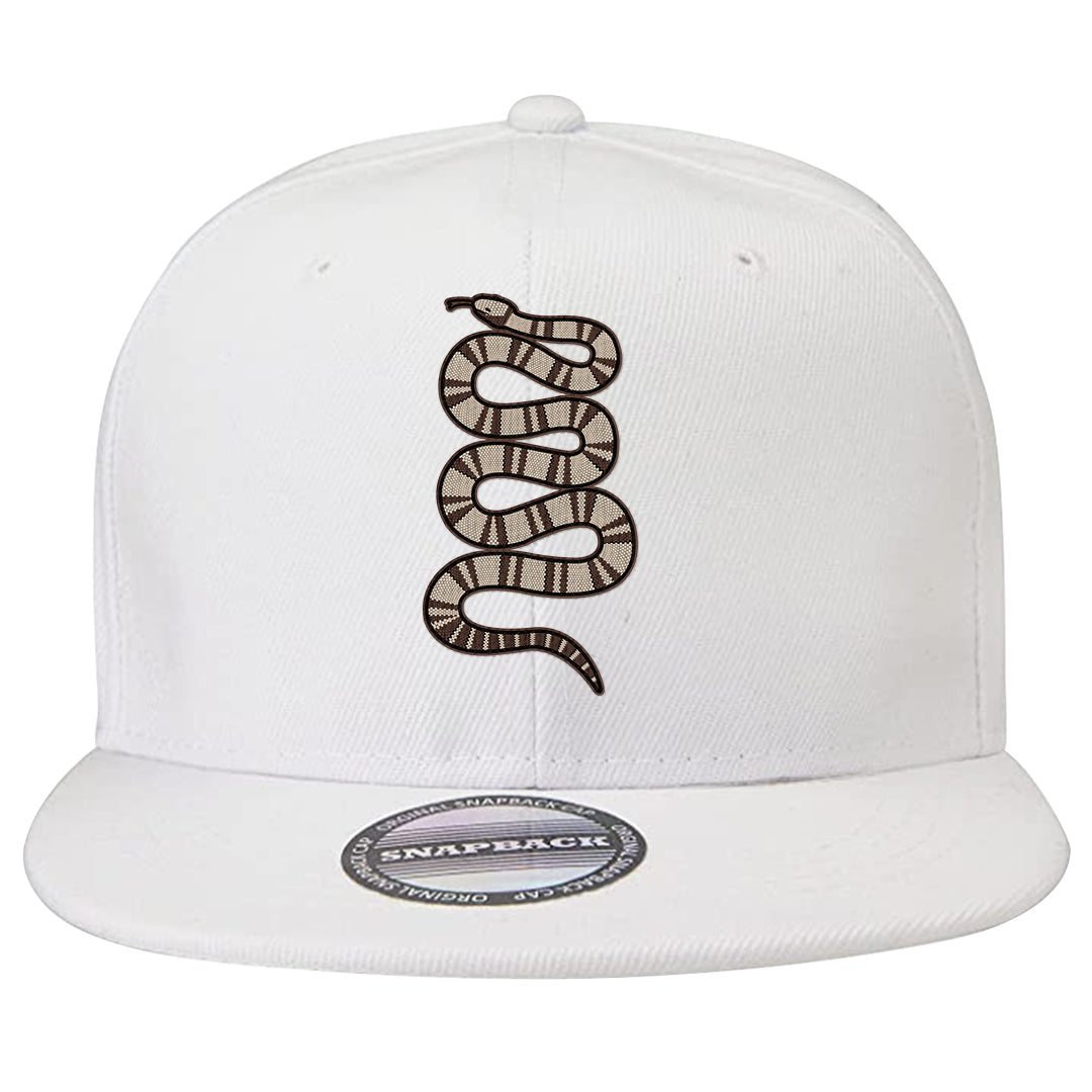 Year of the Rabbit Low 1s Snapback Hat | Coiled Snake, White