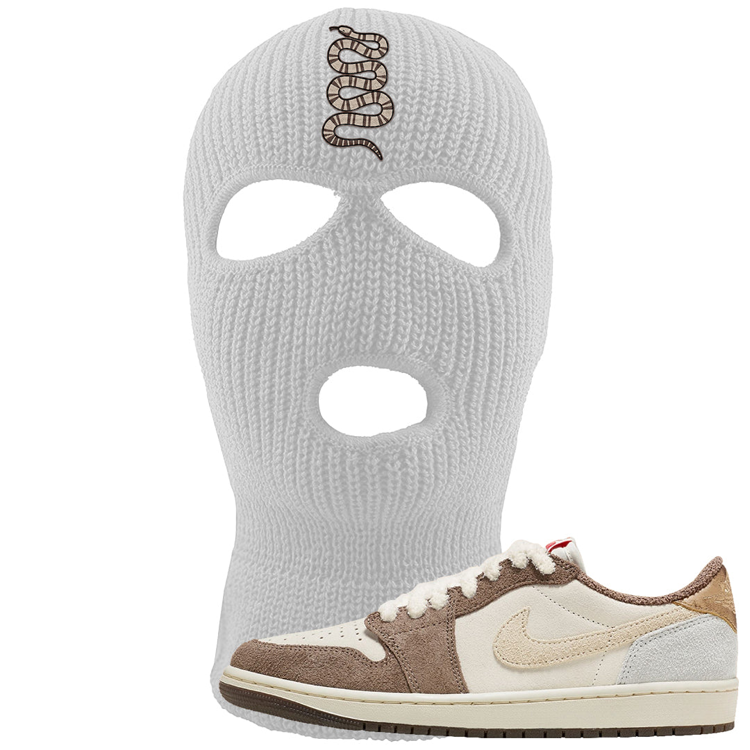 Year of the Rabbit Low 1s Ski Mask | Coiled Snake, White