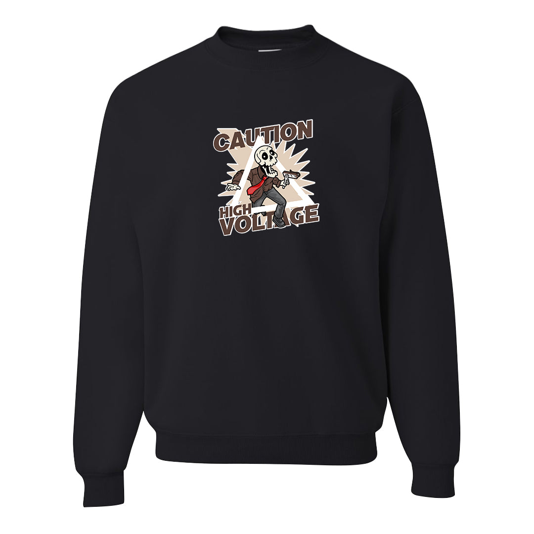 Year of the Rabbit Low 1s Crewneck Sweatshirt | Caution High Voltage, Black