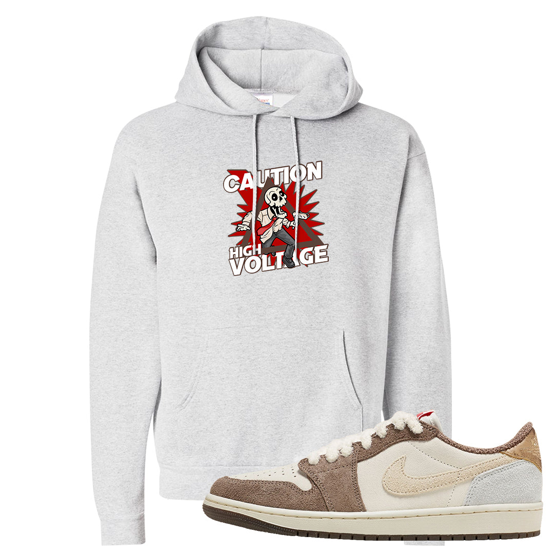 Year of the Rabbit Low 1s Hoodie | Caution High Voltage, Ash