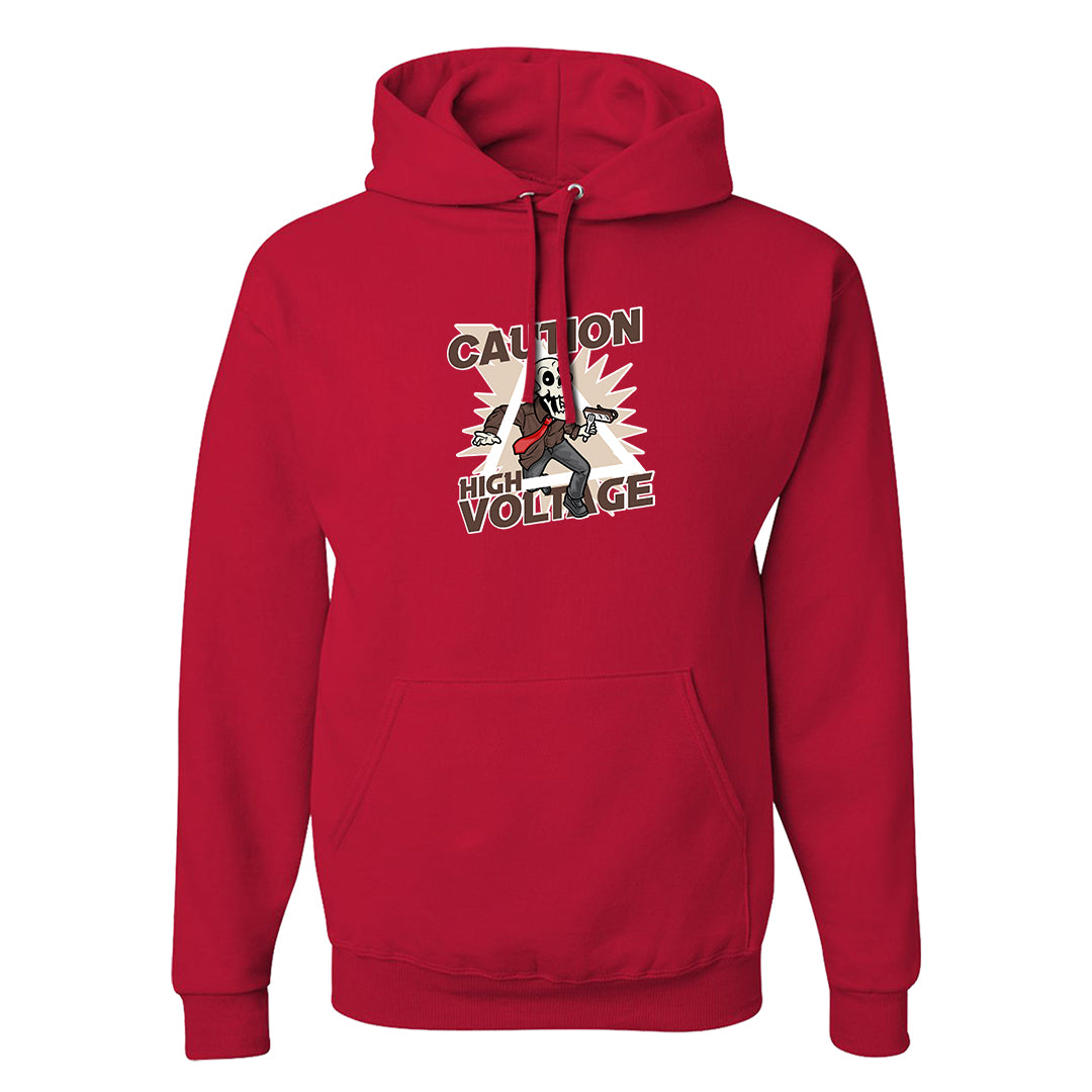 Year of the Rabbit Low 1s Hoodie | Caution High Voltage, Red