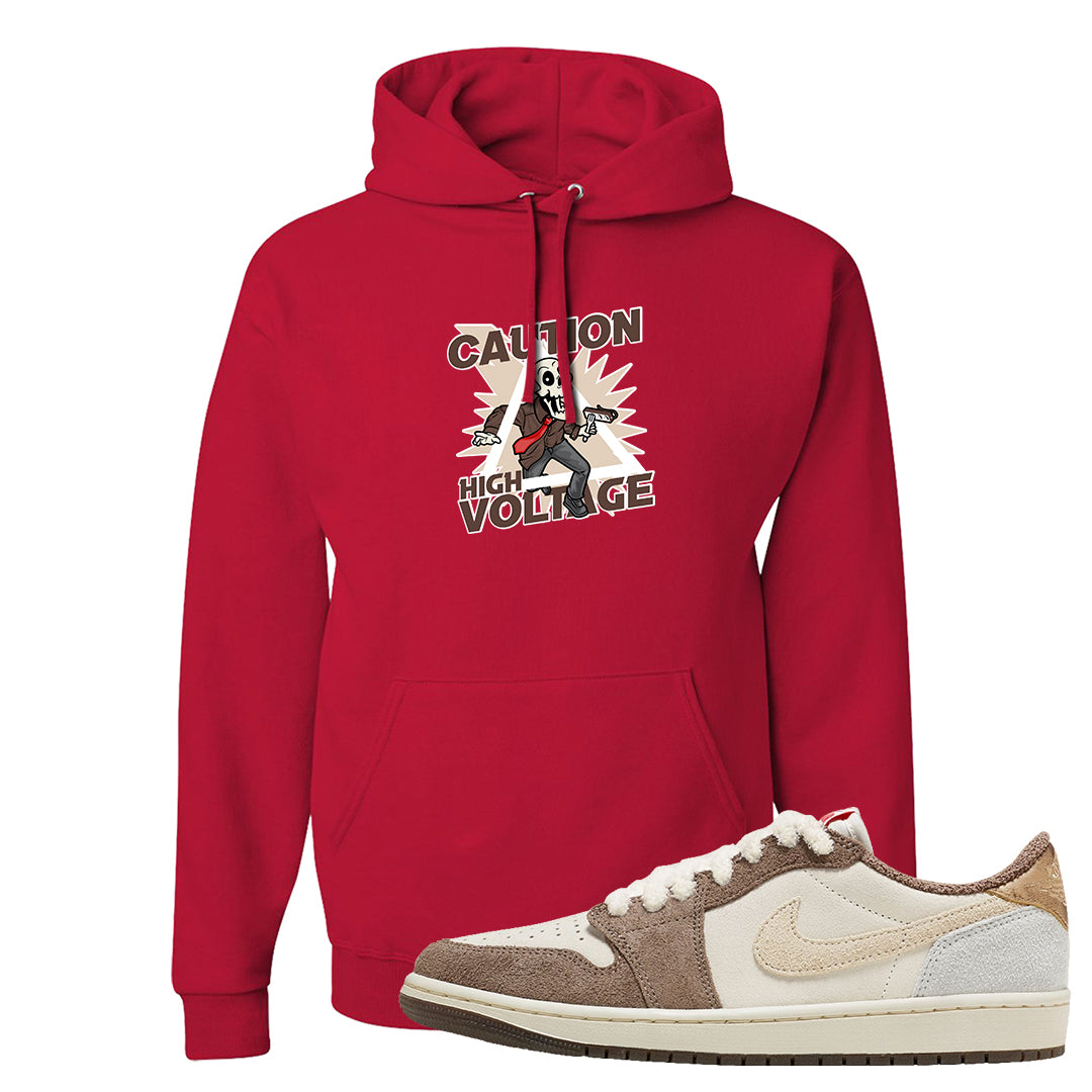 Year of the Rabbit Low 1s Hoodie | Caution High Voltage, Red