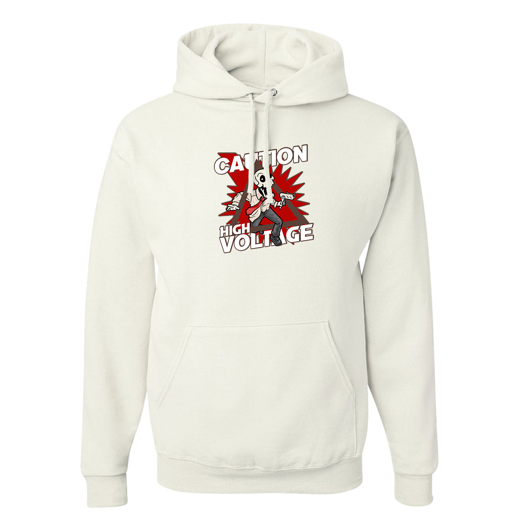 Year of the Rabbit Low 1s Hoodie | Caution High Voltage, White