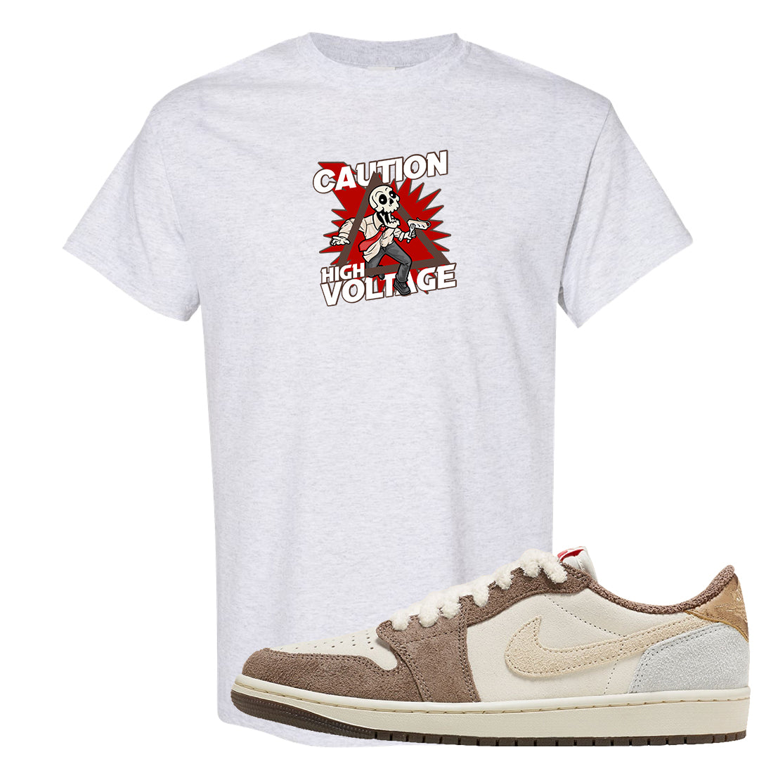 Year of the Rabbit Low 1s T Shirt | Caution High Voltage, Ash