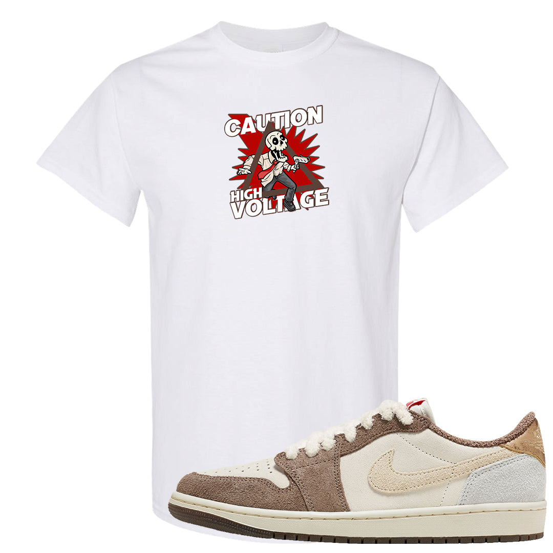 Year of the Rabbit Low 1s T Shirt | Caution High Voltage, White
