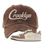Year of the Rabbit Low 1s Distressed Dad Hat | Crooklyn, Brown