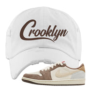 Year of the Rabbit Low 1s Distressed Dad Hat | Crooklyn, White