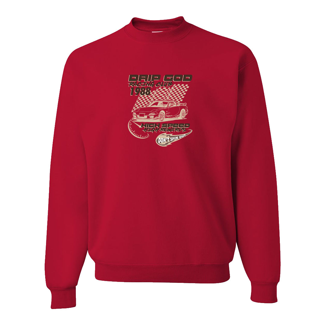 Year of the Rabbit Low 1s Crewneck Sweatshirt | Drip God Racing Club, Red