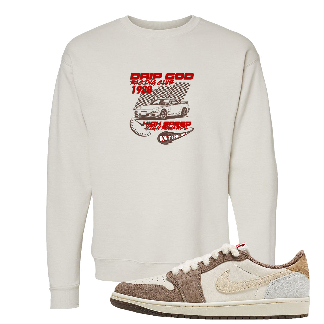 Year of the Rabbit Low 1s Crewneck Sweatshirt | Drip God Racing Club, Sand