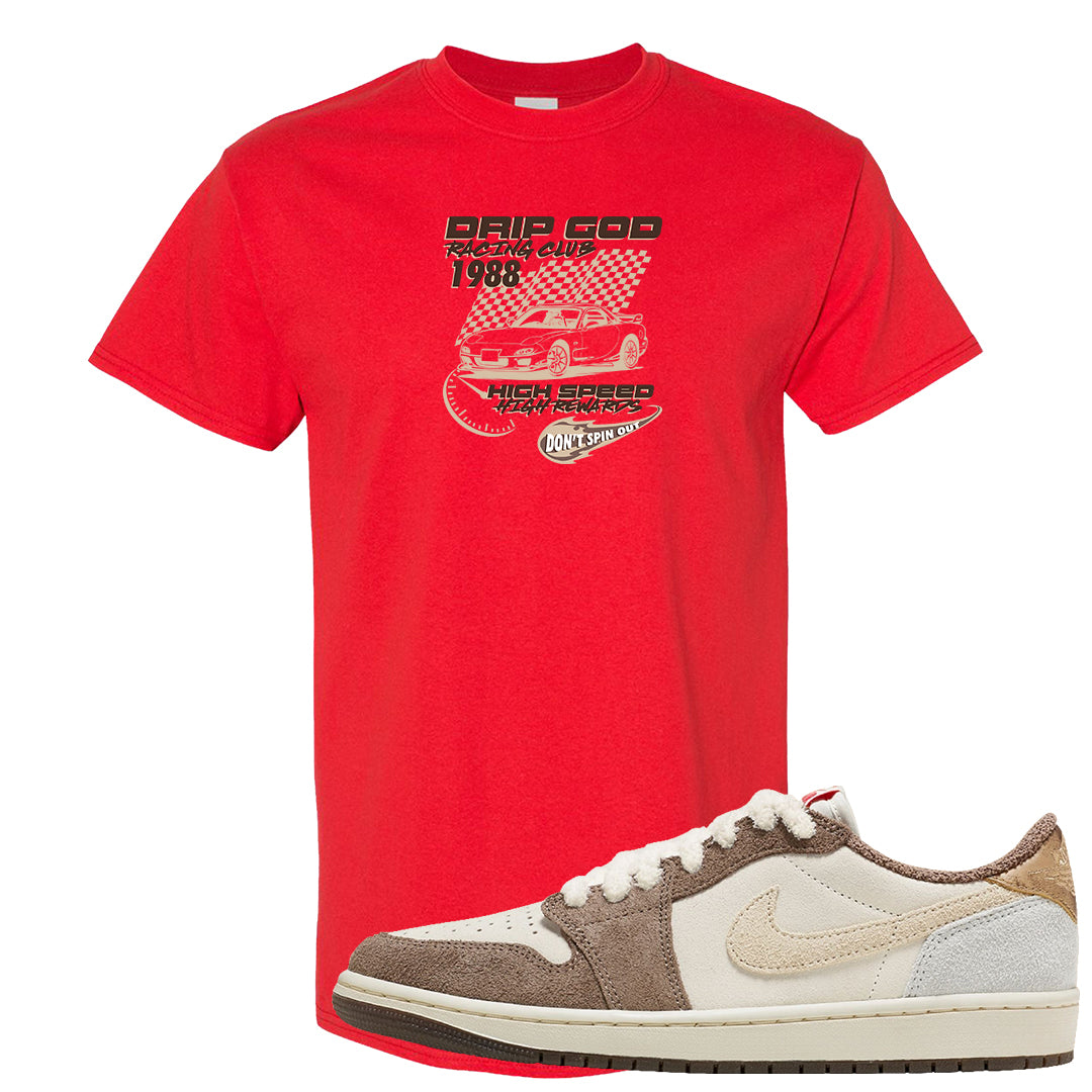 Year of the Rabbit Low 1s T Shirt | Drip God Racing Club, Red