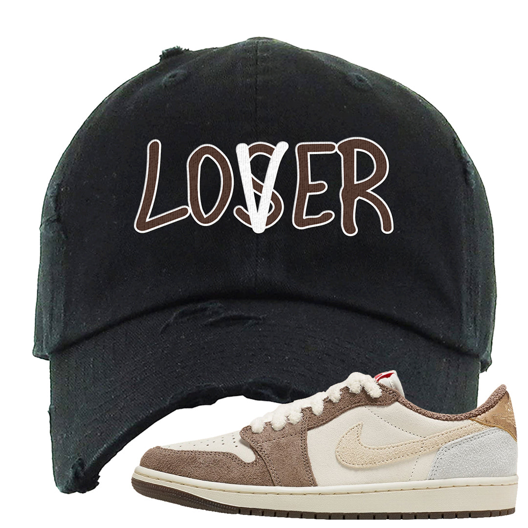 Year of the Rabbit Low 1s Distressed Dad Hat | Lover, Black