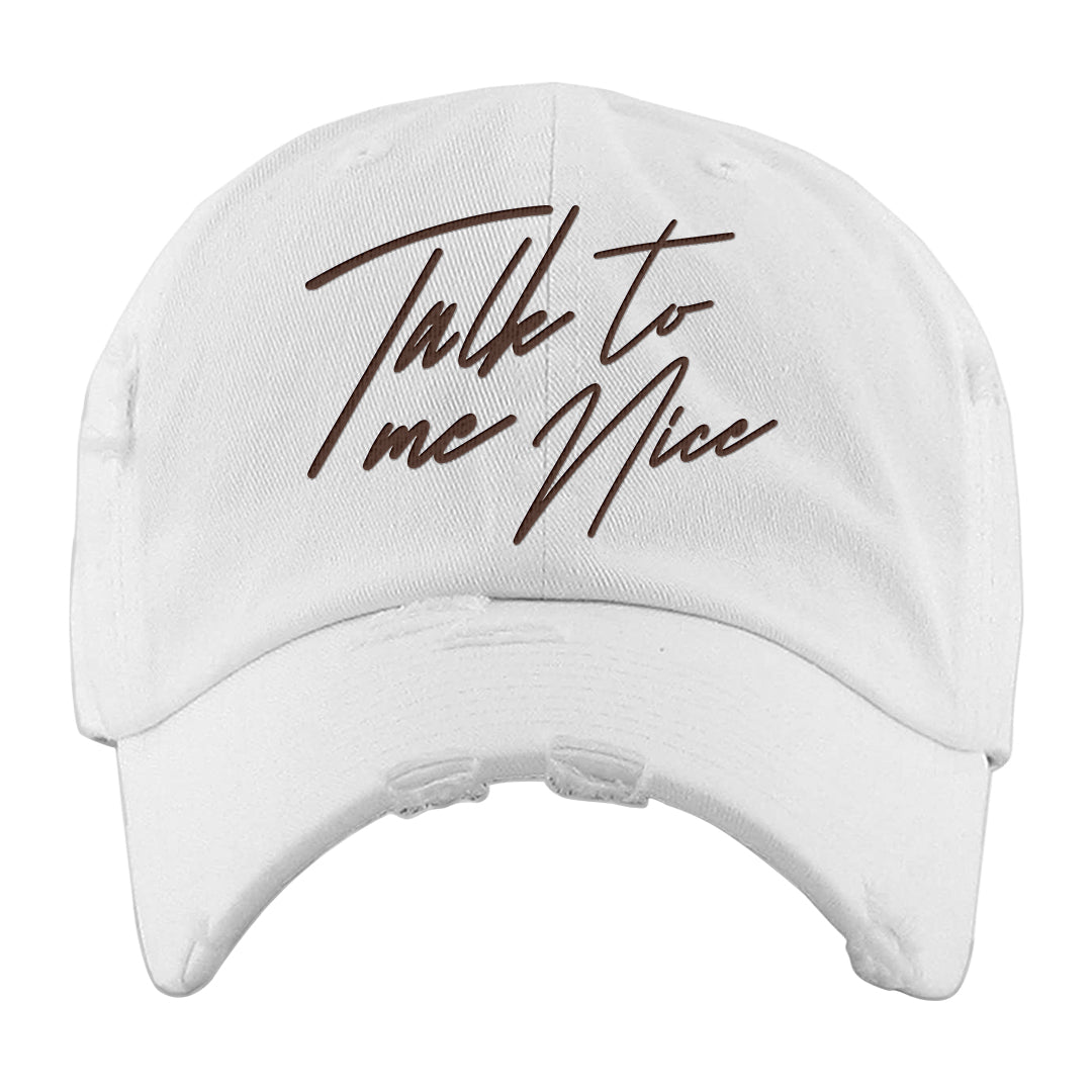 Year of the Rabbit Low 1s Distressed Dad Hat | Talk To Me Nice, White