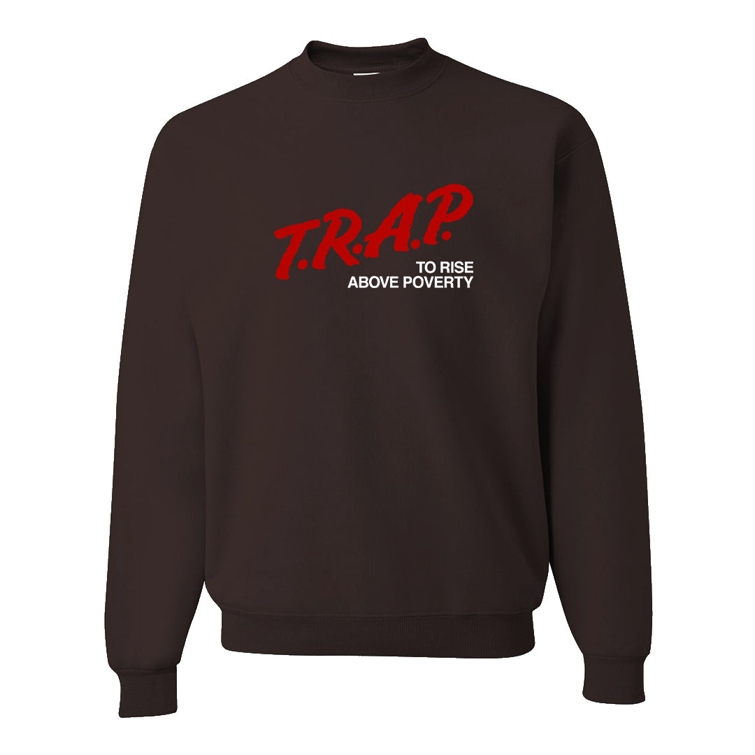 Year of the Rabbit Low 1s Crewneck Sweatshirt | Trap To Rise Above Poverty, Dark Chocolate