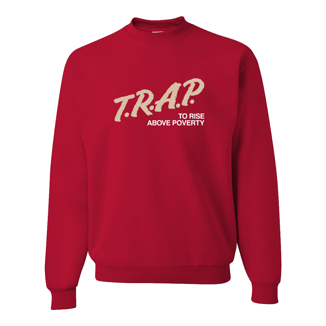 Year of the Rabbit Low 1s Crewneck Sweatshirt | Trap To Rise Above Poverty, Red