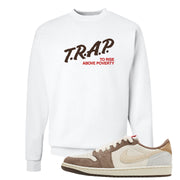 Year of the Rabbit Low 1s Crewneck Sweatshirt | Trap To Rise Above Poverty, White