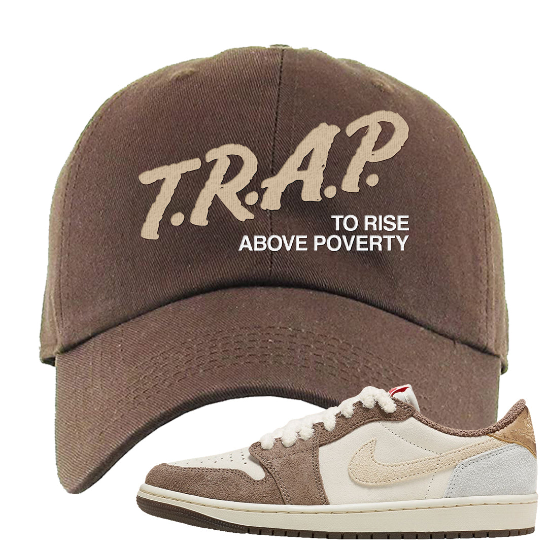Year of the Rabbit Low 1s Dad Hat | Trap To Rise Above Poverty, Brown