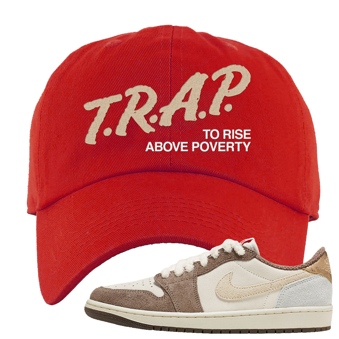 Year of the Rabbit Low 1s Dad Hat | Trap To Rise Above Poverty, Red